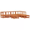  Kerti lounge szett 7 pcs Viaszbarna Tömör Fenyőfa