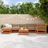  Kerti lounge szett 8 pcs Viaszbarna Tömör Fenyőfa
