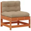  Kerti lounge szett 8 pcs Viaszbarna Tömör Fenyőfa