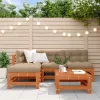  Kerti lounge szett 5 pcs Viaszbarna Tömör fenyő