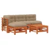  Kerti lounge szett 5 pcs Viaszbarna Tömör fenyő