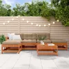  Kerti lounge szett 6 pcs Viaszbarna Tömör fenyő