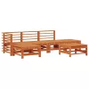  Kerti lounge szett 6 pcs Viaszbarna Tömör Fenyőfa