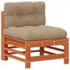  Kerti lounge szett 6 pcs Viaszbarna Tömör Fenyőfa