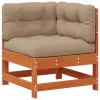  Kerti lounge szett 5 pcs Viaszbarna Tömör Fenyőfa