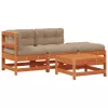  Kerti lounge szett 4 pcs Viaszbarna Tömör Fenyőfa