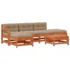  Kerti lounge szett 6 pcs Viaszbarna Tömör fenyő
