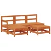  Kerti lounge szett 5 pcs Gyantás Barna Fenyő Tömör Fenyőfa