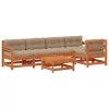  Kerti lounge szett 6 pcs Viaszbarna Tömör fenyő