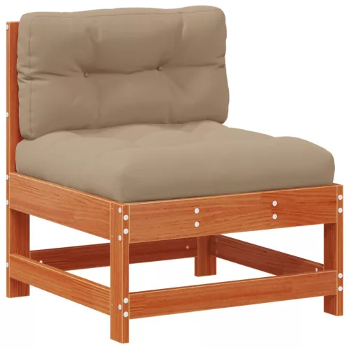  Kerti lounge szett 6 pcs Viaszbarna Tömör fenyő