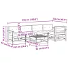  Kerti lounge szett 6 pcs Viaszbarna Tömör fenyő