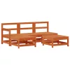  Kerti lounge szett 5 pcs Viaszbarna Tömör fenyő