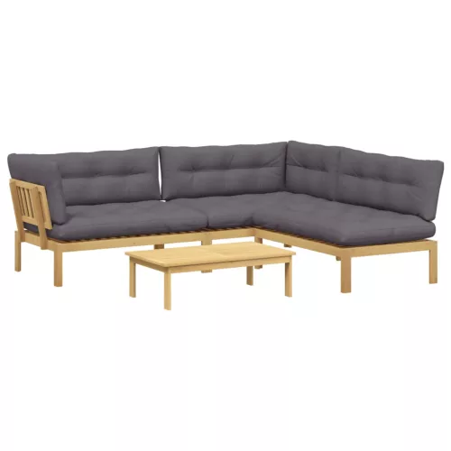  4 Darab Kerti raklapos kanapé egységek Tömör Akácfa