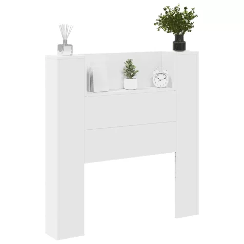  Fejtámla LED -es lámpákkal Fehér 100 x 16,5 x 103,5 cm Faanyag