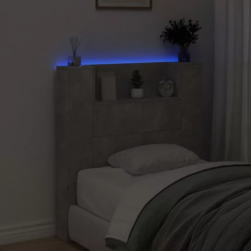  Fejtámla fejtámlával Beton Szürke 100 x 16,5 x 103,5 cm Faanyag