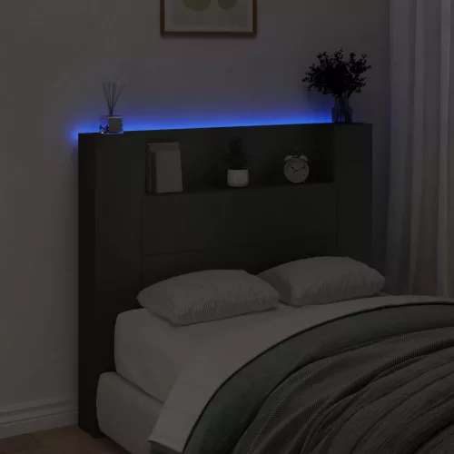  Fejtámla LED -es lámpákkal Fekete 120 x 16,5 x 103,5 cm Faanyag