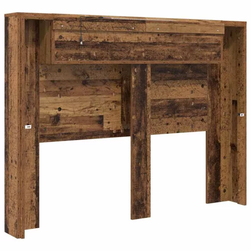  Fejtámla LED -es lámpákkal Öreg fa 140 x 17 x 104,5 cm Faanyag