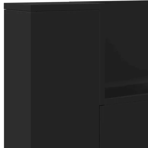  Fejtámla LED -es lámpákkal Fekete 140 x 16,5 x 103,5 cm Faanyag