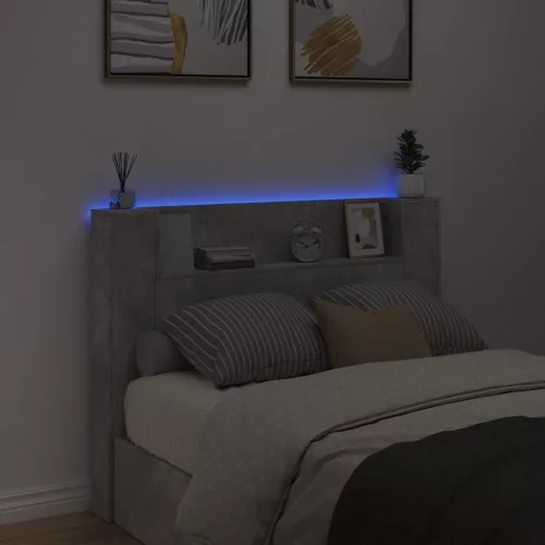  Fejtámla fejtámlával Beton Szürke 140 x 16,5 x 103,5 cm Faanyag