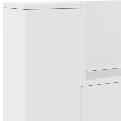  Fejtámla LED -es lámpákkal Fehér 140 x 16,5 x 103,5 cm Faanyag