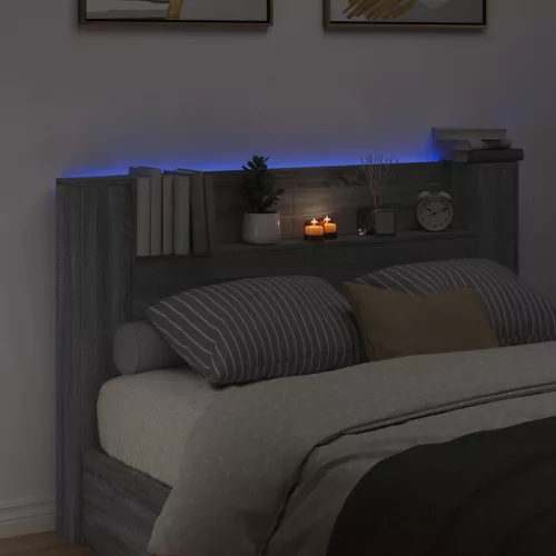  Fejtámla tárolóval Szürke Sonoma 160 x 16,5 x 103,5 cm Faanyag