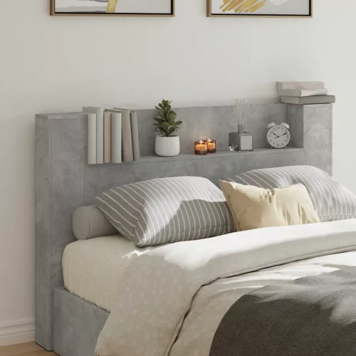  Fejtámla fejtámlával Beton Szürke 160 x 16,5 x 103,5 cm Faanyag