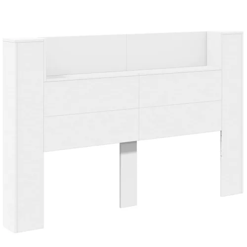  Fejtámla LED -es lámpákkal Fehér 160 x 16,5 x 103,5 cm Faanyag