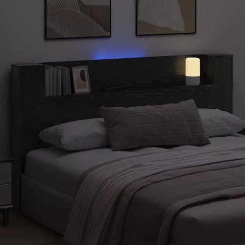  Fejtámla polcokkal Fekete tölgy 180 x 17 x 104,5 cm Faanyag