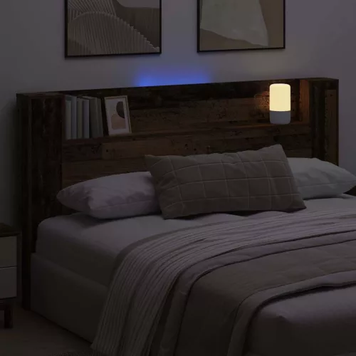  Fejtámla LED -es lámpákkal Öreg fa 180 x 17 x 104,5 cm Faanyag