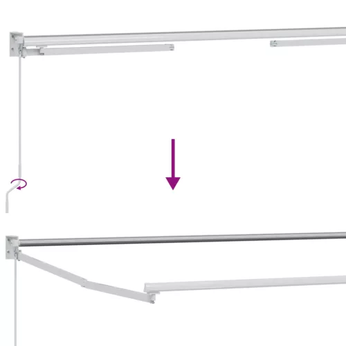  Kézi Retraktálható Napernyő Világosszürke 3,5 x 2 m