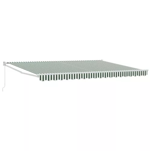  Kézi Retraktálható Napernyő Zöld és Fehér 4 x 2 m