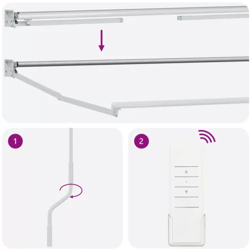  Elektromos Kihúzható Napernyő Fehér 2,5 x 2 m