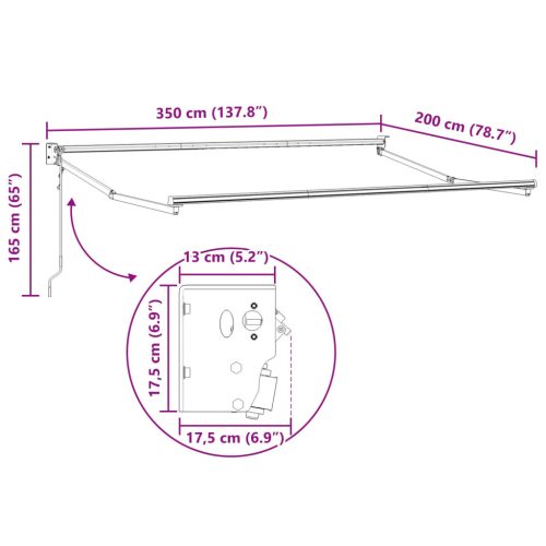  Elektromos Kihúzható Napernyő Antracit 3,5 x 2 m