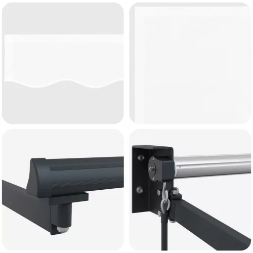  Kézi Retraktálható Napernyő Fehér 3,5 x 2 m