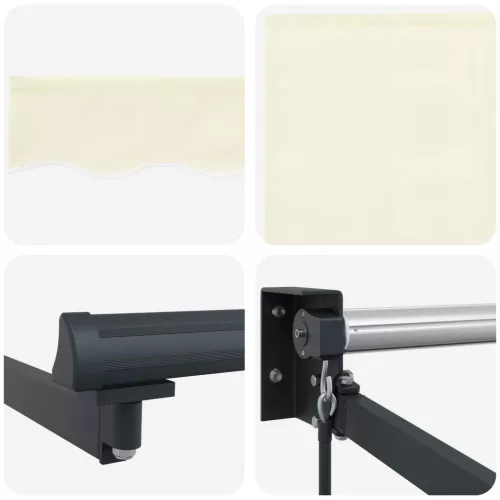  Kézi Retraktálható Napernyő Krém 4 x 2 m