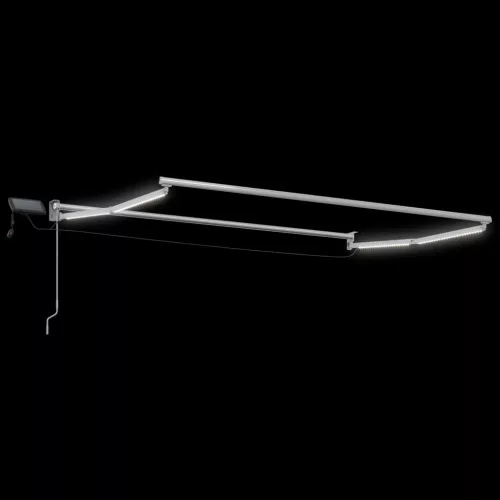  LED-es, kézi kihúzható napernyő Krém 3 x 2 m