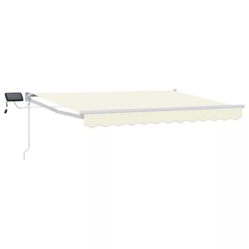  LED-es, kézi kihúzható napernyő Krém 3 x 2,5 m
