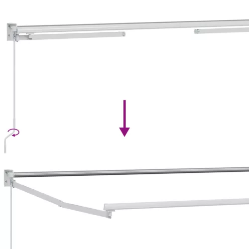  LED-es, kézi kihúzható napernyő Barna 3,5 x 2,5 m
