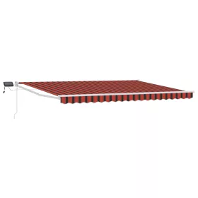    LED-es, kézi kihúzható napernyő Narancs és Barna 5 x 3 m