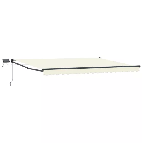  LED-es, kézi kihúzható napernyő Krém 4 x 2 m