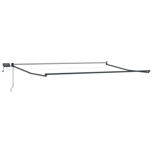  LED-es, kézi kihúzható napernyő Burgundi Vörös 4 x 2 m