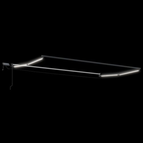  LED-es, kézi kihúzható napernyő Burgundi Vörös 4 x 2 m