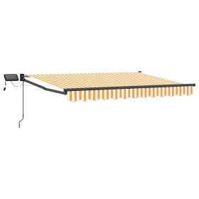    LED-es, kézi kihúzható napernyő Sárga és Fehér 3 x 2,5 m