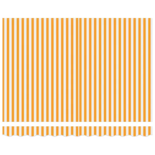 LED-es, kézi kihúzható napernyő Narancs és fehér 3,5 x 2,5 m