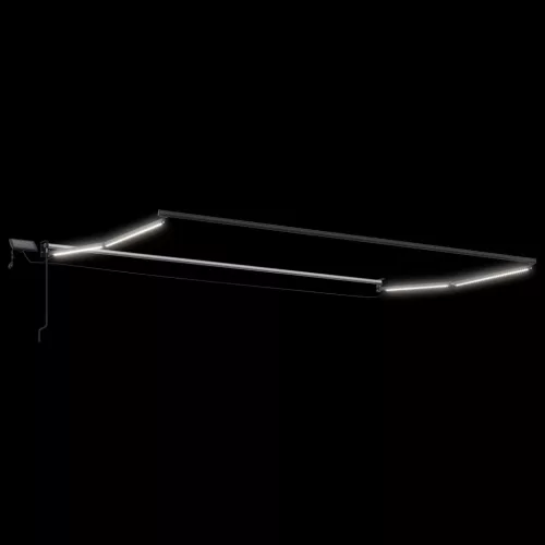  LED-es, kézi kihúzható napernyő Sokszínű 4 × 3 m