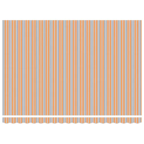  LED-es, kézi kihúzható napernyő Kék és Narancs 4 × 3 m