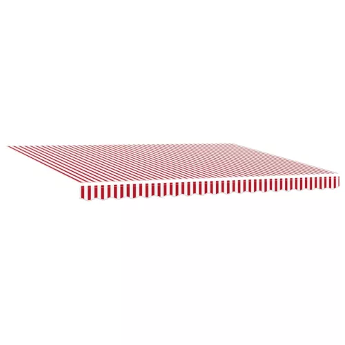  LED-es, kézi kihúzható napernyő Piros és Fehér 4,5 × 3 m