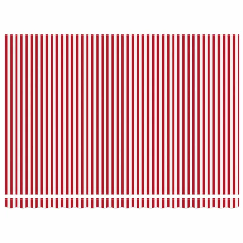  LED-es, kézi kihúzható napernyő Piros és Fehér 5 x 3 m