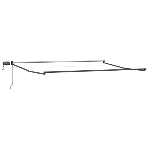  LED-es, kézi kihúzható napernyő Bézs 5 x 3 m