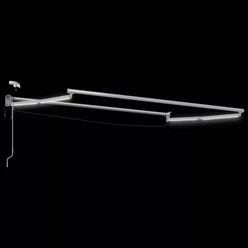  Elektromos Kihúzható Napernyő Zöld és Fehér 2,5 x 2 m